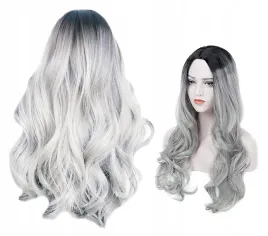 peruka-syntetyczna-sztuczne-wlosy-srebrnoszara-ombre-falowane-65cm