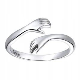 pierscionek-dlonie-uscisk-srebro-925-regulowany-srebrny-przytulenie-pr-925