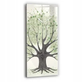 minimalistyczny-zegar-szklany-scienny-z-grafika-duze-drzewo-natura-30x60-cm