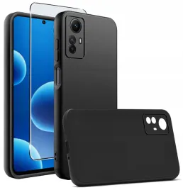 etui-do-xiaomi-redmi-note-12s-case-gumowe-czarne-matowe-silikon-slim-szklo