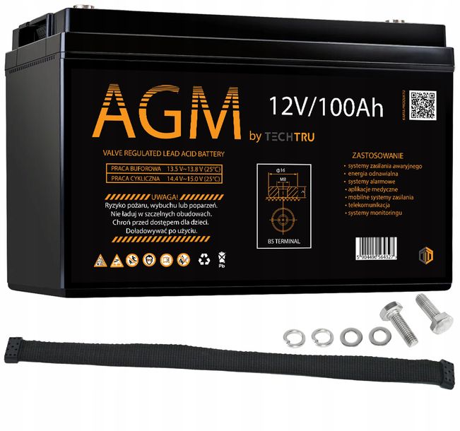 Akumulator AGM do zasilanie awaryjne UPS 12V 100Ah