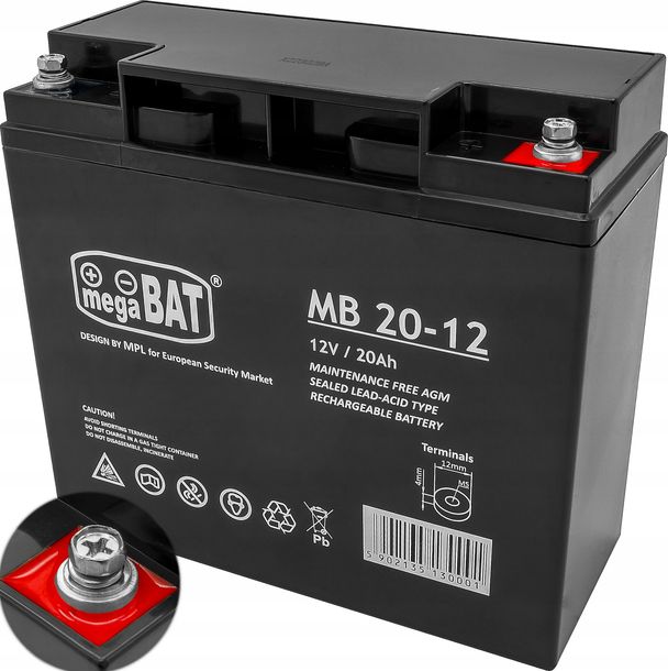 Mocny Akumulator AGM BEZOBSŁUGOWY 12V 20Ah (wymiar 18Ah) ALARM UPS