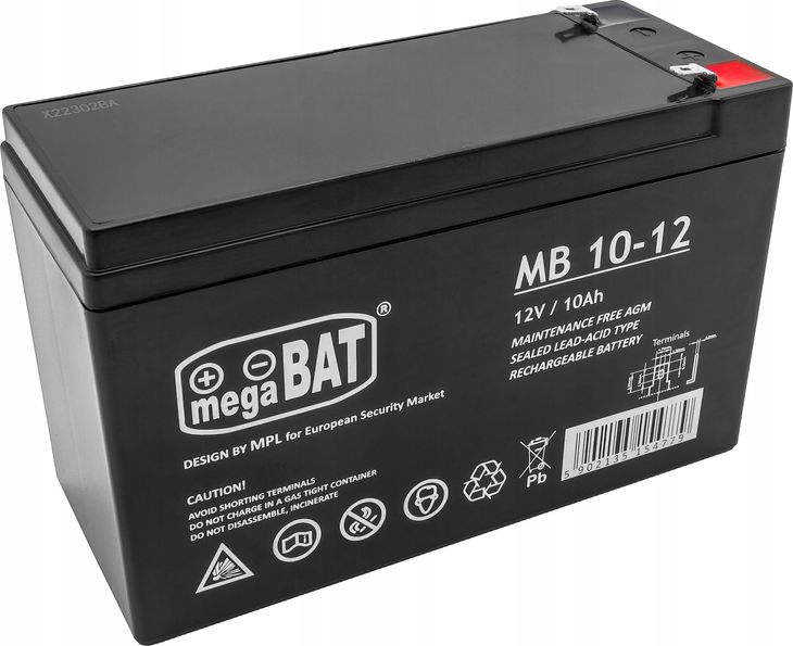 ﻿Akumulator AGM BEZOBSŁUGOWY 12V 10Ah (wymiar 7,2Ah/9Ah) ALARM UPS