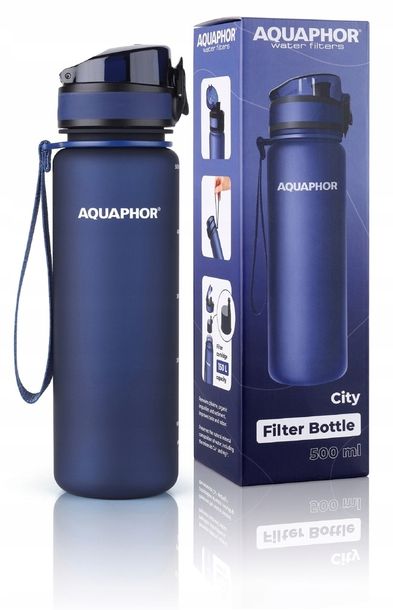 ﻿BUTELKA FILTRUJĄCA BIDON AQUAPHOR CITY 0,5 l GRANATOWA