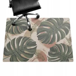 ochronna-mata-na-parkiet-pod-krzeslo-obrotowe-liscie-monstera-retro-140x100