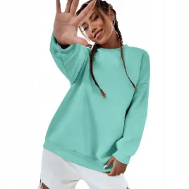 bluza-damska-oversize-bawelniana-sukienka-luzna-mietowa-bez-kaptura-l