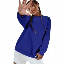 bluza-damska-oversize-bawelniana-sukienka-luzna-niebieska-bez-kaptura-xs