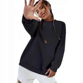 bluza-damska-oversize-bawelniana-sukienka-luzna-granatowa-bez-kaptura-s