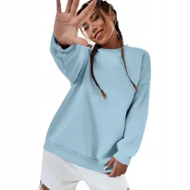 bluza-damska-oversize-bawelniana-sukienka-luzna-blekitna-bez-kaptura-l
