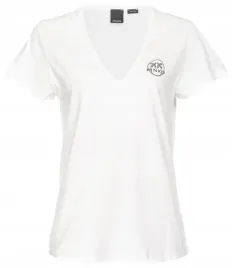 t-shirt-damski-pinko-bialy-z-logo-v-neck-xl