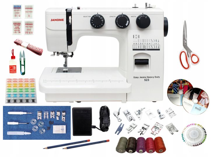 Janome HD523 Easy Jeans wzmocniona mechaniczna maszyna do szycia + Gratisy