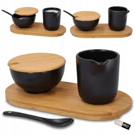 cukiernica-i-mlecznik-ceramiczny-czarny-z-bambusowa-podstawka-zestaw-2w1