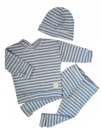 dres-paski-niebiesko-biale-z-czapeczka-rozmiar-170