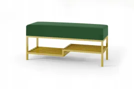 modna-zielona-lawka-z-polka-na-zlotym-stelazu-mello-100-do-przedpokoju