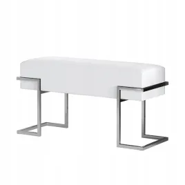 tapicerowana-lawka-cely-80-biala-ecru-stelaz-chrom