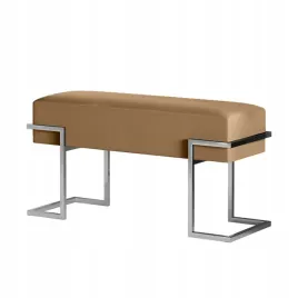 ciemnobezowa-lawka-tapicerowana-cely-80-stelaz-chrom