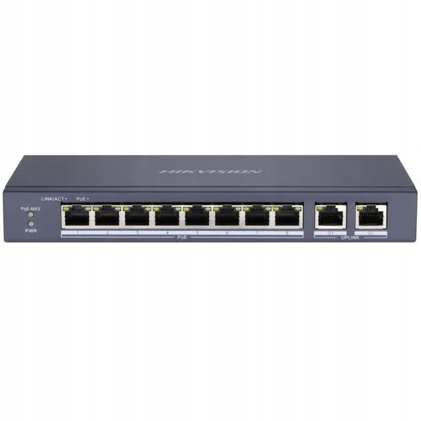 switch-hikvision-ds-3e0310p-e-m-10-portow-niebieski-waga-z-opakowaniem-3-kg-standard-pracy-portow-lan-10-100-1000-mbps