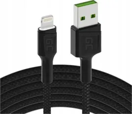 kabel-green-cell-usb-a-lightning-swiecacy-1-2m-czarny-blyszczacy