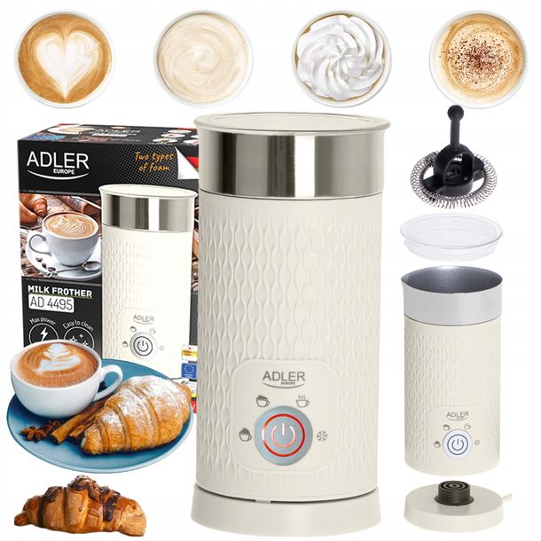 Elektryczny spieniacz do mleka Podgrzewacz 2w1 cappuccino latte 4 funkcje