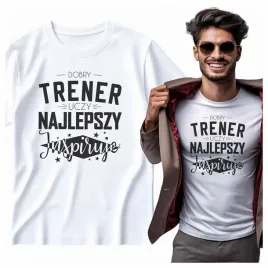 na-prezent-koszulka-meska-dobry-trener-uczy-najlepszy-inspiruje