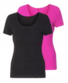 t-shirt-damski-hugo-zestaw-2-sztuk-czarny-i-magenta-z-malym-logo-xs