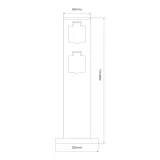 slupek-ogrodowy-electric-40cm-2-gniazda-230v-16a-ip44-stan-nowy
