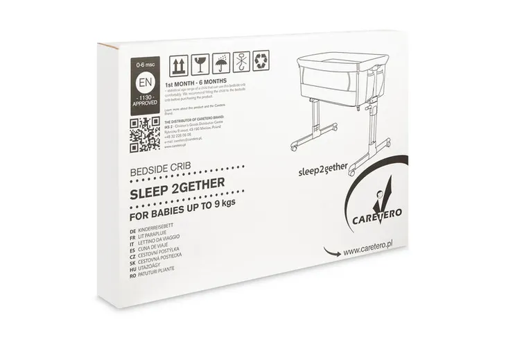 lozeczko-sleep2gether-graphite-marka-caretero-stan-nowy