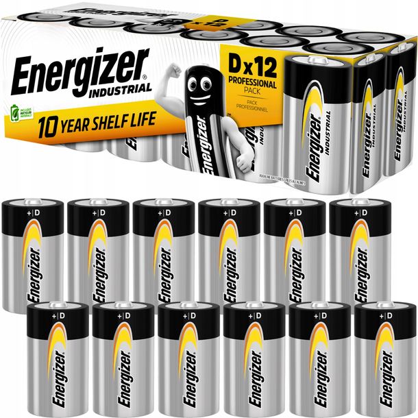 Bateria R20 LR20 D Alkaliczna Energizer 12 szt 1,5V L 10 LAT NAJNOWSZE