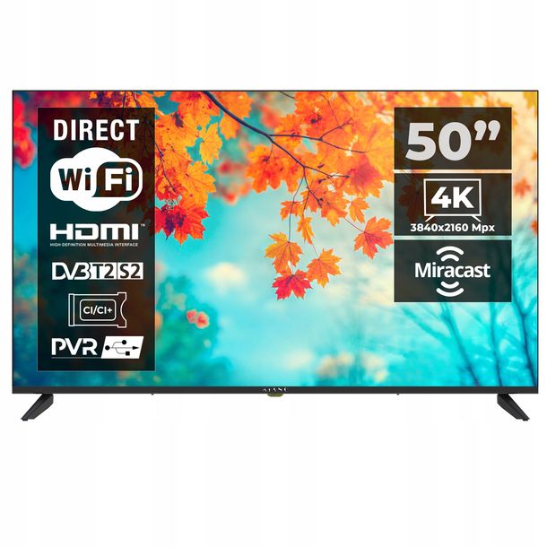 Telewizor LED Kiano KE50 4K UHD Smart Tv WiFi Miracast PVR 50 cali