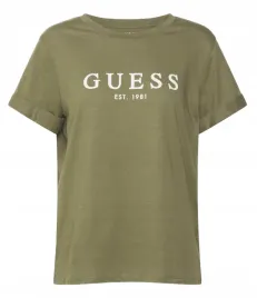 t-shirt-damski-guess-khaki-z-logo-s