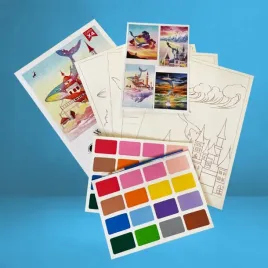 malowanie-akwarela-ocean-ramka-obrazek-farby-pedzel-diy-na-sciane-akwarela