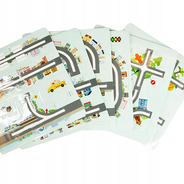 droga-tor-dla-samochodow-miasto-puzzle-44-elementy-stan-nowy