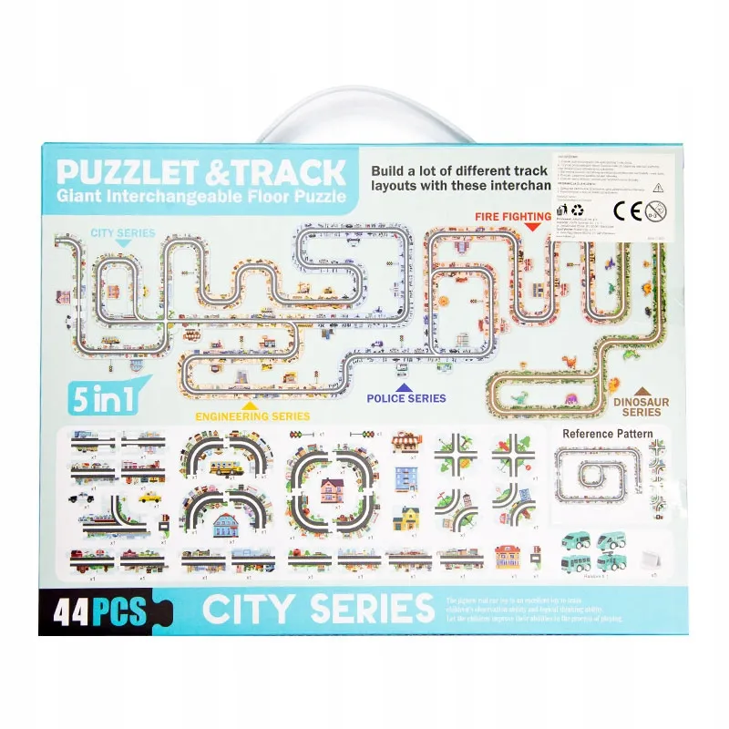 droga-tor-dla-samochodow-miasto-puzzle-44-elementy-stan-nowy