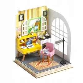 miniaturowy-domek-puzzle-3d-biuro-meble-led-salon-sofa