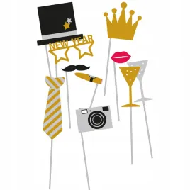 rekwizyty-fotograficzne-na-nowy-rok-zlote-srebrne-czarne