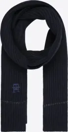 szal-damski-tommy-hilfiger-granatowy-dlugi-z-kaszmirem-i-zlota-nitka