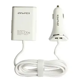 awei-ladowarka-samochodowa-c-400-9-6a-4xusb-high-speed-bialy-white