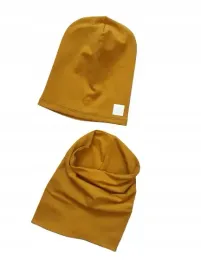 czapka-i-komin-ciemna-musztarda-40-44-cm
