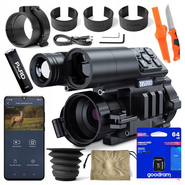 NASADKA NOKTOWIZOR PARD FD1 850 nm LRF ADAPTER LUNETA MONOKULAR WiFi + 64GB