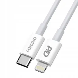 kabel-usb-c-do-lightning-foneng-x31-3a-2m-bialy