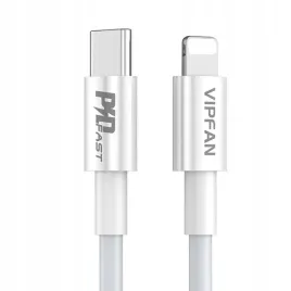 kabel-usb-c-do-lightning-vipfan-p01-3a-pd-2m-bialy