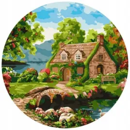 malowanie-po-numerach-okragle-kwitnacy-dom-40cm