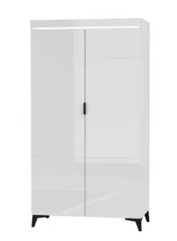 nowoczesna-szafa-2d-105cm-bialy-polysk-z-polkami-i-drazkiem-baalis