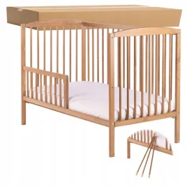 drewniane-lozeczko-tapczanik-2w1-2-boki-w-zestawie-drewex-zloty-dab-120x60