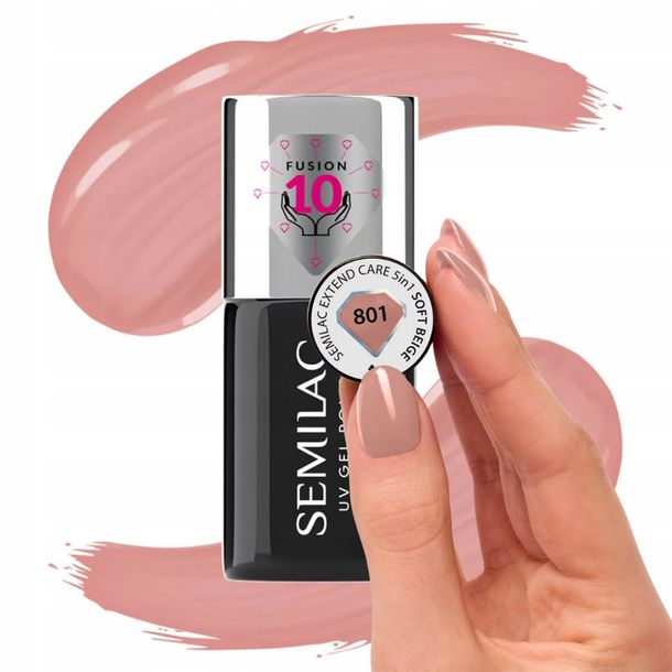 Semilac Extend 5w1 Lakier Hybrydowy Baza Wielofunkcyjna Soft Beige 801 7ml