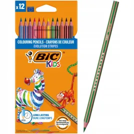 kredki-olowkowe-szkolne-bic-kids-eco-evolution-stripes-12-kolorow