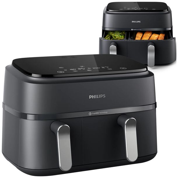 FRYTKOWNICA BEZTŁUSZCZOWA AIR FRYER PHILIPS NA351/00 OVI 9L 2750W DWA KOSZE