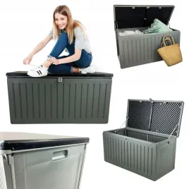 duza-skrzynia-ogrodowa-270-litrow-balkonowa-siedzisko-kufer-schowek-szara