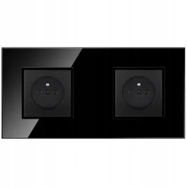 gniazdo-gniazdko-podwojne-czarne-szklane-z-bolcem-kontakt-szklo-premium