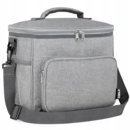 solidna-torba-termiczna-na-lunch-piknik-2-komory-kieszenie-pasek-szara